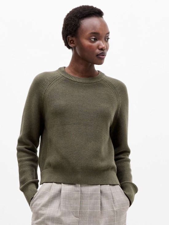 French Connection Sweaters - French Connection Green Lily Mozart Crew Neck Jumper